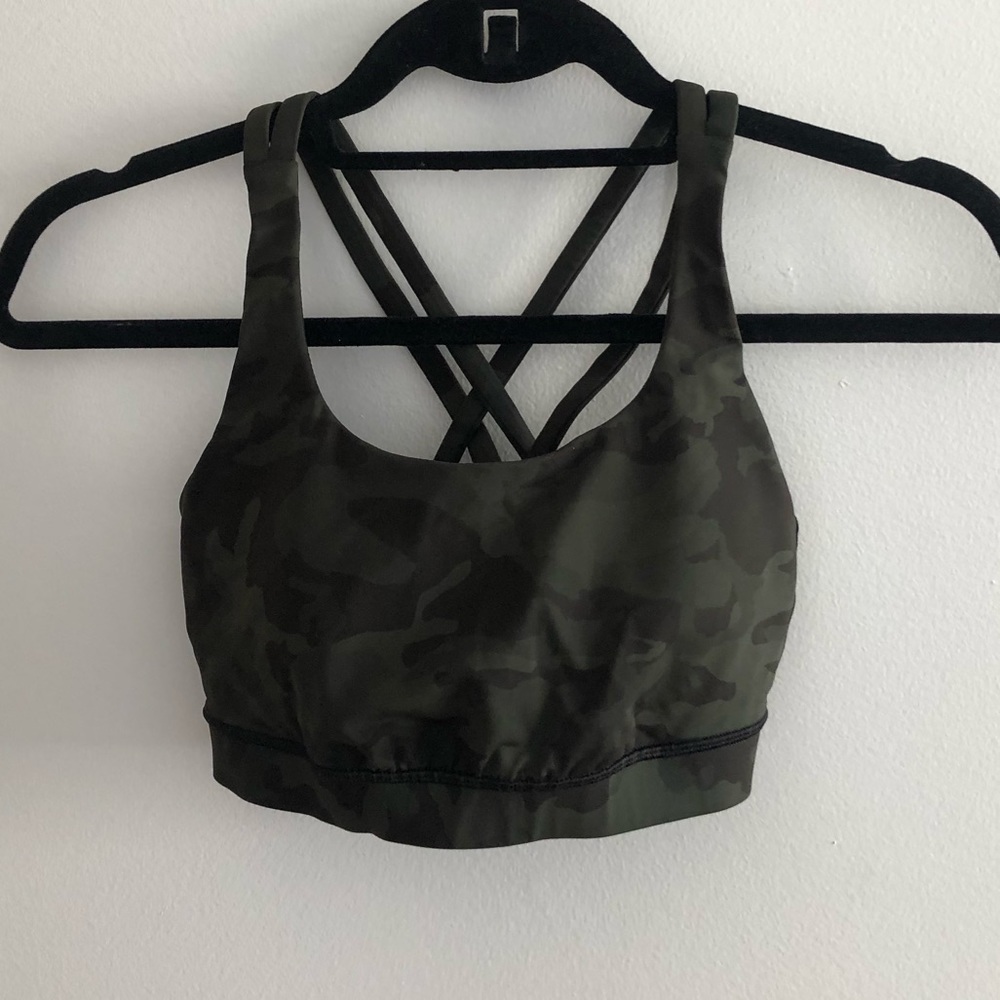 Lululemon Camo Sports Bra, size 6.